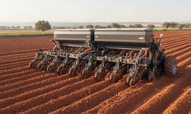 Sembradora de precisión preparada para trabajar sobre suelo agrícola andaluz